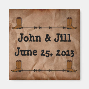 Cowboy Bottes Mariage Favor Magnet