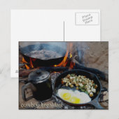Cowboy Breakfast brak in de zandspoel Briefkaart (Voorkant / Achterkant)