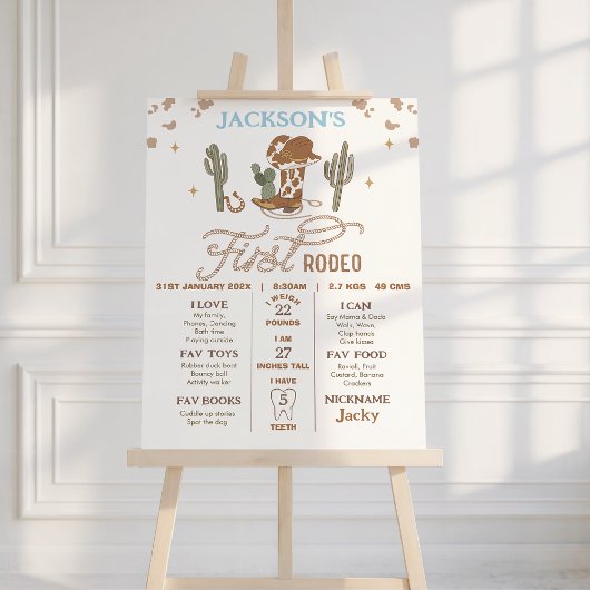 Cowboy Brown Premier Rodéo Anniversaire Poster du