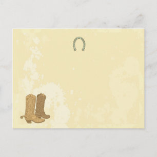 Cowboy bruiloft schrijfbare plaats kaart