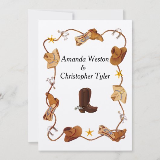 Cowboy bruiloft uitnodigingen (Achterkant)