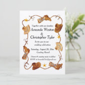 Cowboy bruiloft uitnodigingen (Staand voorkant)