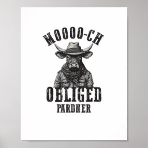 Cowboy Bull Rodeo Moooch verplicht Pardner W Poster