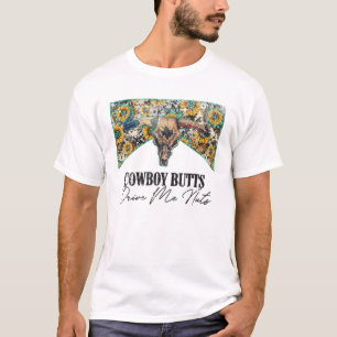 Cowboy Butts drijft me op bull Skull Coun T-shirt