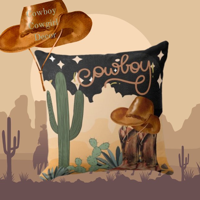 Cowboy Cactus Desert Theme Kussen (Creator heeft geüpload)