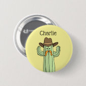 Cowboy Cactus gepersonaliseerd Ronde Button 5,7 Cm (Voorkant /achterkant)