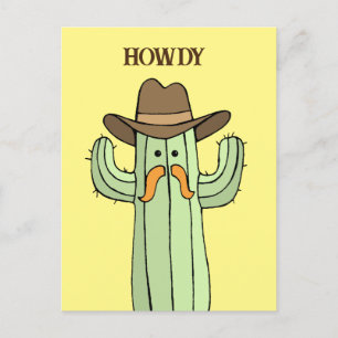 Cowboy Cactus Howdy Briefkaart
