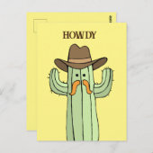 Cowboy Cactus Howdy Briefkaart (Voorkant / Achterkant)