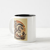 Cowboy Café Mug Retro Design (Devant gauche)