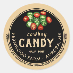 Cowboy Candy Geglazuurde Jalapeno Pepper Hete Gele Ronde Sticker