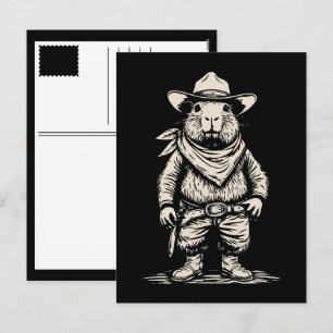 cowboy capibara feestdagenkaart