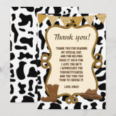 Cowboy Carte de remerciements Western (Devant / Derrière)