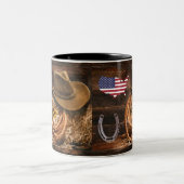 Cowboy Casquette à deux tons de café Mug (Centre)