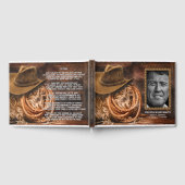 Cowboy Casquette Photo Funeral Memorial Livre d'or (Complet)