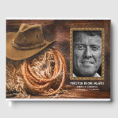 Cowboy Casquette Photo Funeral Memorial Livre d'or (Recto)