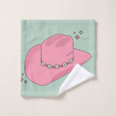 Cowboy Casquette Preppy Rose Et Vert (Gant de toilette)