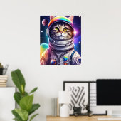 Cowboy Cat Astronaut, Space Cadet Cat Poster (Thuiskantoor)
