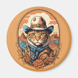 Cowboy Cat Design Magneet