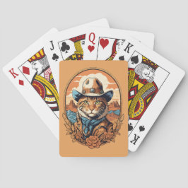 Cowboy Cat Design Pokerkaarten