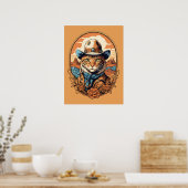  Cowboy Cat Design Poster (Keuken)