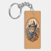  Cowboy Cat Design Sleutelhanger (Voorkant Links)