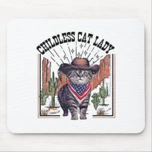 Cowboy Cat Kinderloze Cat Lady voor Kamala Verkiez Muismat