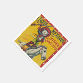 Cowboy Cat Mexican Circus Poster Servet (Hoek)