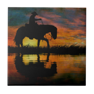 Cowboy Ceramic Tile Tegeltje