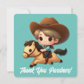 Cowboy & Cheval Merci Anniversaire (Devant)