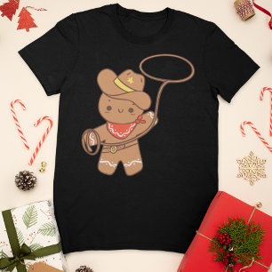Cowboy Christmas Gingerbread Man T-shirt