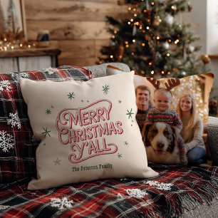 Cowboy Christmas Western Vrolijke Kerstfoto Kussen