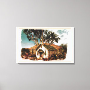 Cowboy Church Canvas Afdruk