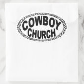 Cowboy Church Euro Style Ovale Sticker (Tas)