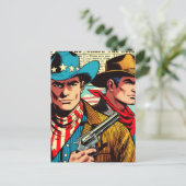 Cowboy Comics Briefkaart (Staand voorkant)