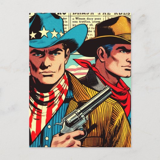 Cowboy Comics Briefkaart (Voorkant)