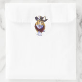 Cowboy Corgi Ronde Sticker (Tas)