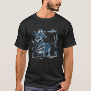 Cowboy Corgi UFO Grappige Kat Cadeaus Voor Mannen T-shirt