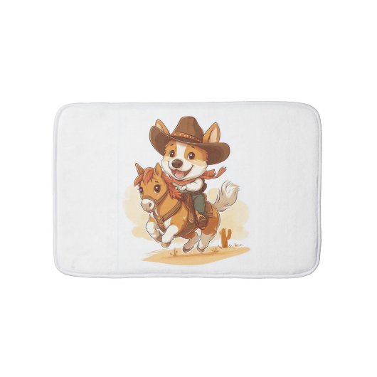 Cowboy Corgi � Western Rodeo Dog Badmat (Voorkant)