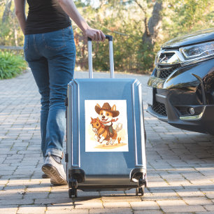 Cowboy Corgi - Westerne Rodeo Dog Sticker