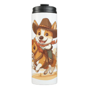 Cowboy Corgi � Westerse Rodeo Hond Thermosbeker