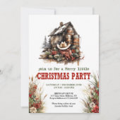 Cowboy country Christmas party printable card Kaart (Voorkant)