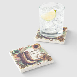 Cowboy Country Rustiek Western Stenen Onderzetter