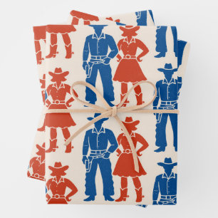 Cowboy & Cowgirl Americana Inpakpapier Vel