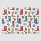 Cowboy Cowgirl Boots Westerne Cactus Tissuepapier (Voorkant)
