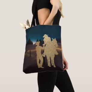 Cowboy Cowgirl Horse Romantique Lune Sac fourre-to
