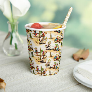  Cowboy Cowgirl Land Kinder Pony Cactus Co Papieren Bekers