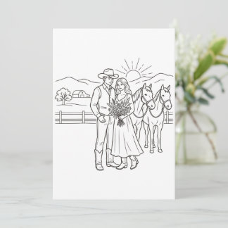 Cowboy & Cowgirl Met Bloemen & Paarden