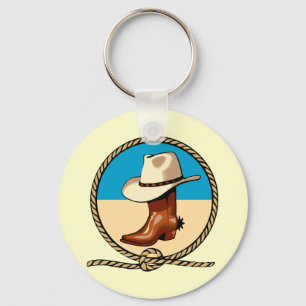 Cowboy, Cowgirl, Pet en roet Sleutelhanger