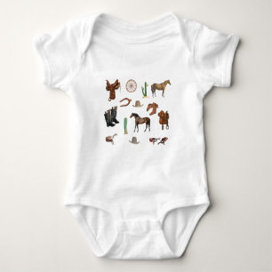 Cowboy Cowgirl Rodeo Country Patroon Romper
