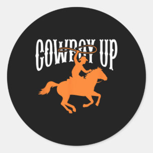 Cowboy Cowgirl Rodeo Western Southern Cowboy Ronde Sticker